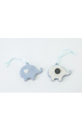 Bomboniera Battesimo Nascita Compleanno Calamita Magnete Elefante Elefantini Porcellana Celeste 2 Assortiti