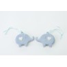 Bomboniera Battesimo Nascita Compleanno Calamita Magnete Elefante Elefantini Porcellana Celeste 2 Assortiti