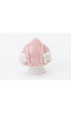 Bomboniera Battesimo Nascita Compleanno Pomo Elefante Elefantino Porcellana Rosa h.8 Cm