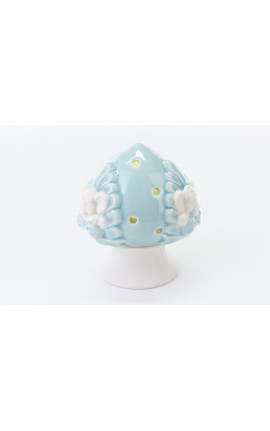 Bomboniera Battesimo Nascita Compleanno Pomo Elefante Elefantino Led Porcellana Celeste h.18 Cm