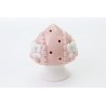 Bomboniera Battesimo Nascita Compleanno Pomo Elefante Elefantino Led Porcellana Rosa h.13 Cm