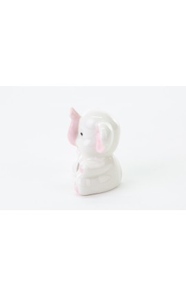 Bomboniera Battesimo Nascita Compleanno Elefantino Porcellana Rosa